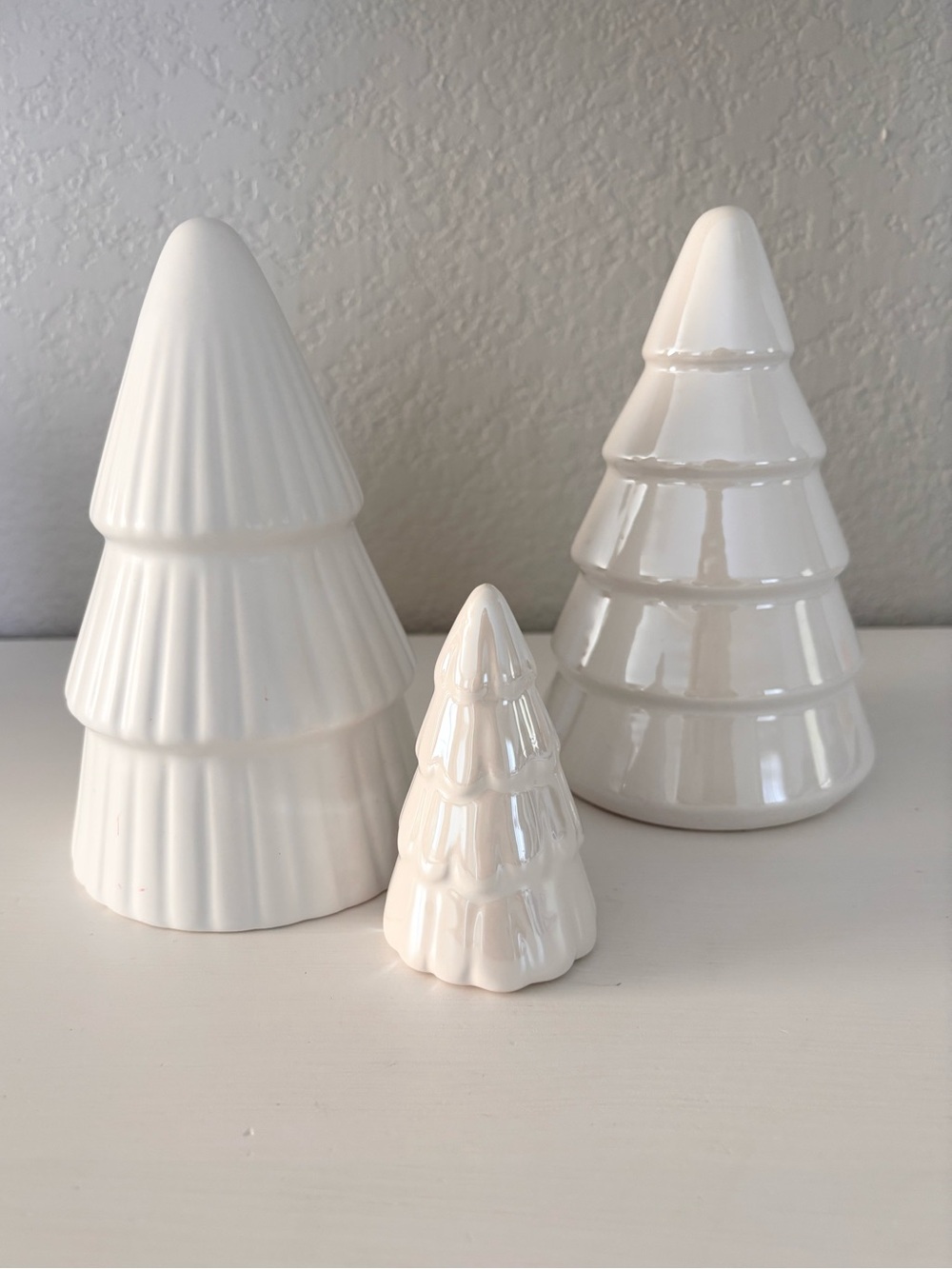 TARGET White/ Pearl Ceramic Trees (3) NWT